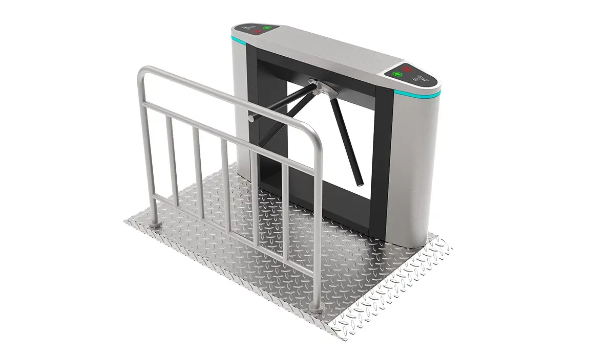 Tripod turnstile for factory and public area entry control