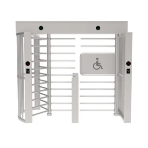 AT503 Accessible Full Height Turnstiles with dedicated barrier-free door, 304 stainless steel, anti-tailgating security turnstile for inclusive access control