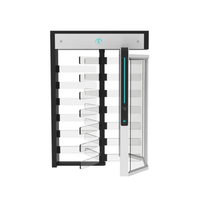 AT507-TC-01 slim full height turnstile by AIPADA, modern anti-tailgating access control gate for offices and gyms