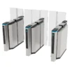 Modern AIPADA AT605 full-height sliding turnstile gate with transparent acrylic arms for office building access control