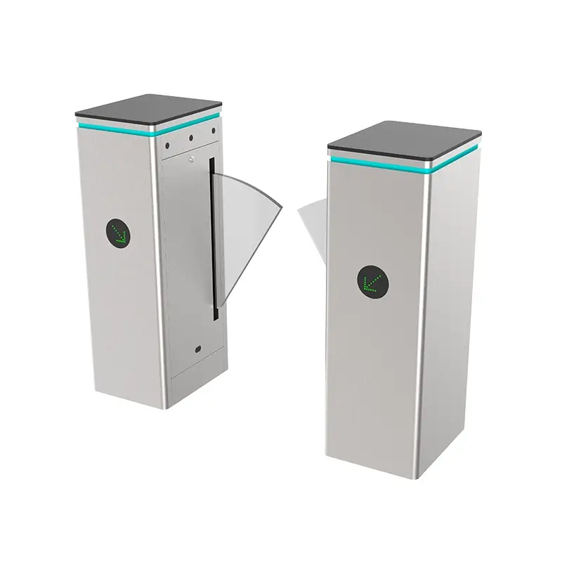 Gym Flap Barrier Turnstile AT315 17 AT315-TC-03 slim SUS304 stainless steel flap turnstile, narrow body access barrier for compact gym hallway installation