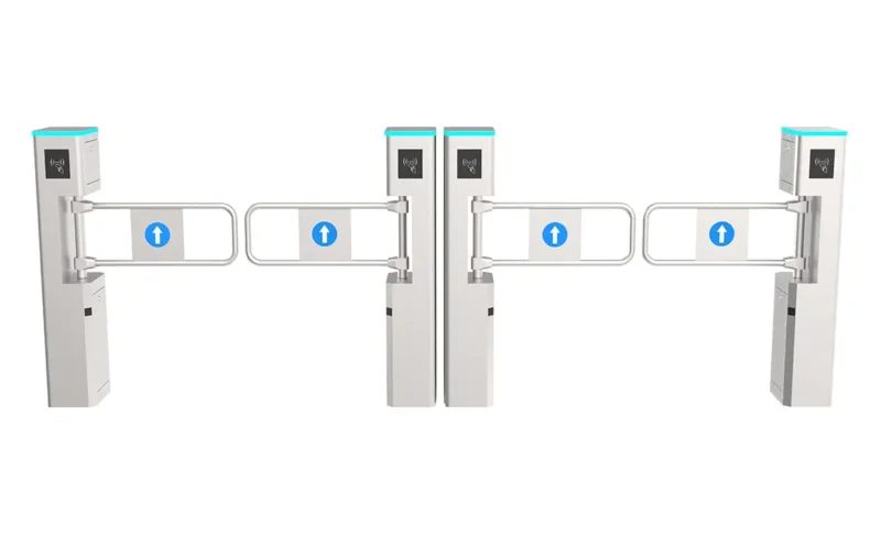 swing turnstile bank, stainless steel retail entrance swing barrier set for pedestrian control