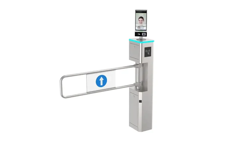 single swing turnstile, stainless steel retail one-way swing barrier with access reader