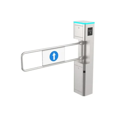 supermarket entrance swing gate, SUS304 stainless retail pedestrian access barrier