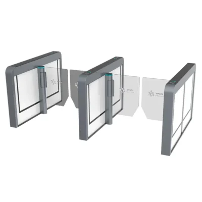 Servo plating Speed Gate, indoor pedestrian access control gate with rounded rectangular cabinet